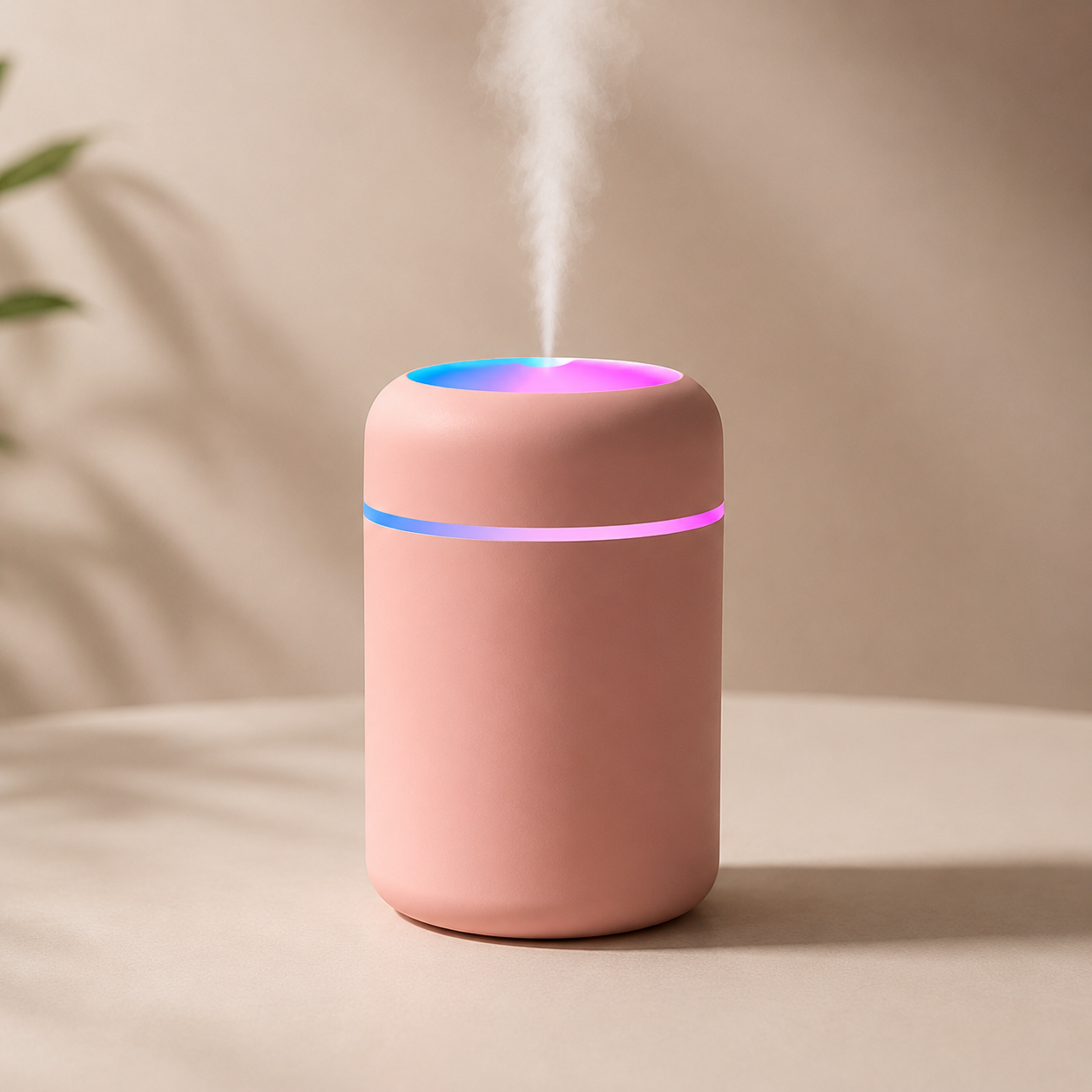 Minimalist humidifiers with pastel LED glow